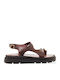 Leder Flache Sandalen für Damen Braun