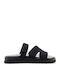 Leather Women's Flat Sandals Black
