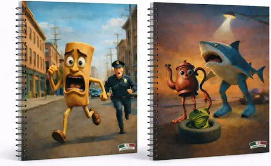 Graffiti Caiet Școlar Spirală Cu Dungi B5 70 Foi De Hârtie 2 Separatoare (Diverse Modele)