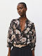 Long Sleeve Women's Shirt Black Floral