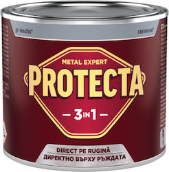 Protecta 3-в-1 Метално Боя Черен Метали Конвертор На Ръжда Праймер Декоративно Покритие В Една Кутия Може Да Се Нанася Директно На Ръжда Блестящо Покритие 0.5л Светлосив