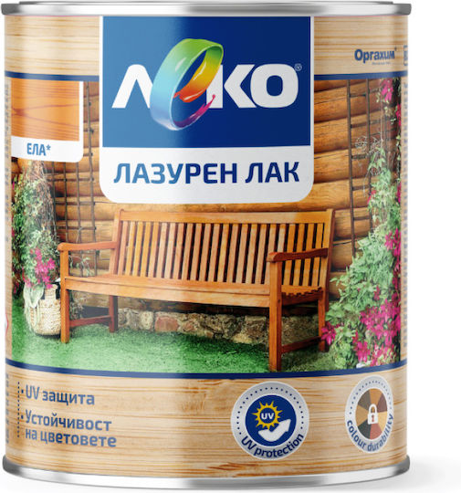 Leko Лак За Дърво Azure Алкидова Основа Блестящо Покритие 0.65л Ела