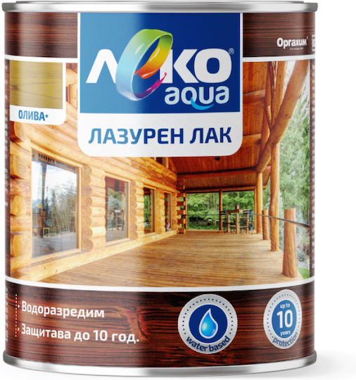 Leko Aqua Wood Stain Водна Основа Лъскаво Покритие 0.7л Маслинено
