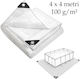 Prelată Transparentă pentru Piscină Supraterană 4x4 M Camuflaj 100 G/m²