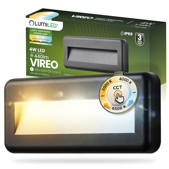 Vireo Lumiled Wandmontierte Außenbeleuchtung Treppenhaus Gartenleuchte Wandlampe Fassadenleuchte Cct 3000-6500k Integrierte LED 4w Ip65 Vireo Lumiled Wandmontierte Außenbeleuchtung Treppenhaus Gartenleuchte Wandlampe Fassadenleuchte Cct 3000-6500k Integrierte LED 4w Ip65
