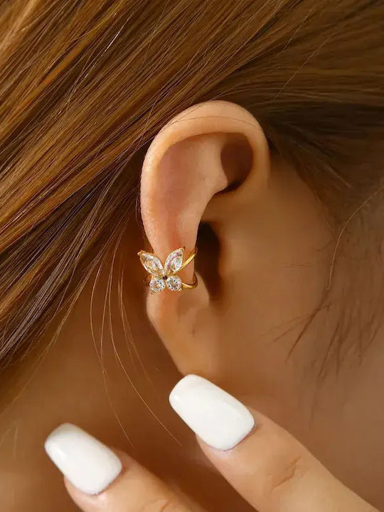 Single Steel Cuff Earrings Gold Plated