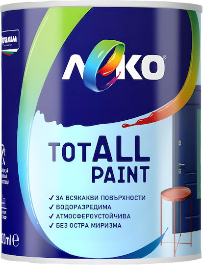 Leko Totall Paint Всички Повърхности Интериор Екстериор Боя Отлична Устойчивост На Времето Акрилна За Вода Сатен 0.6л Антрацит