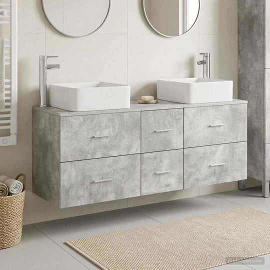 vidaXL Dulap de baie cu lavoar 49.5x41x63cm Gri