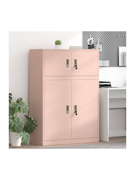 Metallisches Büroaufbewahrungsschrank mit Schloss Rosa 90x40x130cm