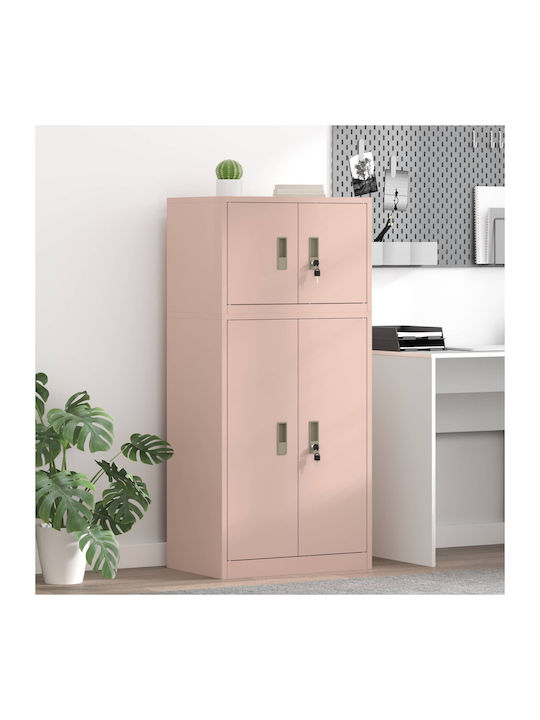 Dulap De Depozitare Pentru Birou Metalic Cu Încuietoare Roz 60x40x130cm
