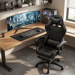 DreamHouse YT098 Gaming Stuhl aus Künstlichem Leder mit Fußstütze Schwarz DreamHouse YT098 Gaming Stuhl aus Künstlichem Leder mit Fußstütze Schwarz