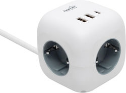 Cube Power Strip Switch 3 Sockets 16a 250v 1.5m 3g1.0 Mm2 H05vv-f Switch 2xusb-a 1xusb-c Cube Power Strip Switch 3 Sockets 16a 250v 1.5m 3g1.0 Mm2 H05vv-f Switch 2xusb-a 1xusb-c