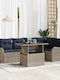 Set Sala De Mese Pentru Exterior 6 Piese Gri Cu Perne