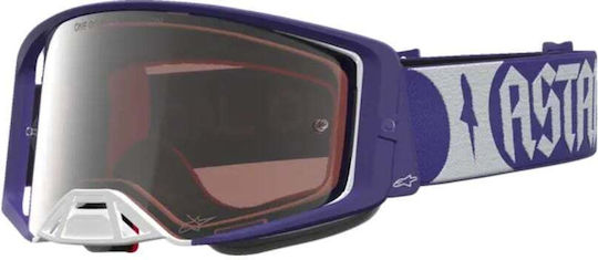 Μάσκα Motocross Alpinestars Supertech Atrox Dp Bl Wh Mirr-silver