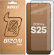 Bizon Glass Mat Folie Protectie Ecran Tempered Glass Compatibil Samsung Galaxy S25 Negru
