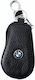 Bmw Premium Car Key Cover Made Eco Leather – Elegant Cover Metal Ring Black