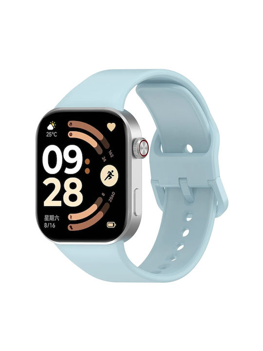 Bizonmobile Curea din silicon compatibilă cu Xiaomi Redmi Watch 6 5 4 Smart Band 10 Pro 9 Pro 8 Pro Albastru deschis