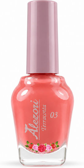 Alezori Glossy Top Coat Μακράς Διαρκείας Quick Dry Terracotta