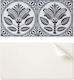 Set of Easy Installation Vinyl Tiles Ceramic Flower Pattern 10x40x20 cm