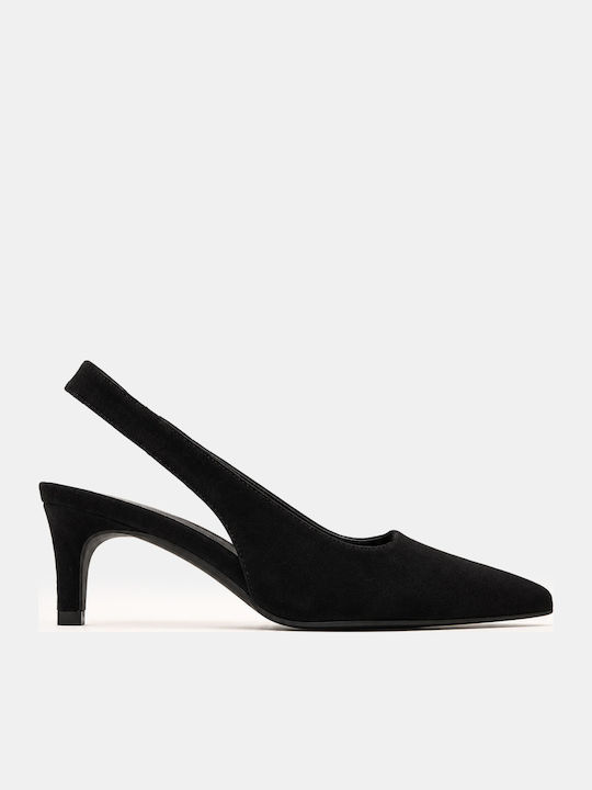 Luigi Pointed Toe Heels with Medium Black Heel