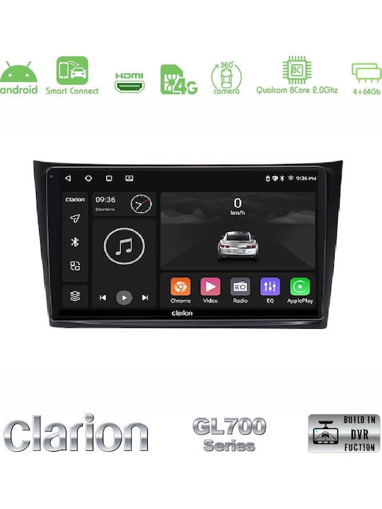 Clarion Auto-Audiosystem für Volvo XC 90 2006-2014 Bluetooth USB Eingebautes Wi-Fi GPS Apple CarPlay Android Auto mit Touchscreen 10 Zoll