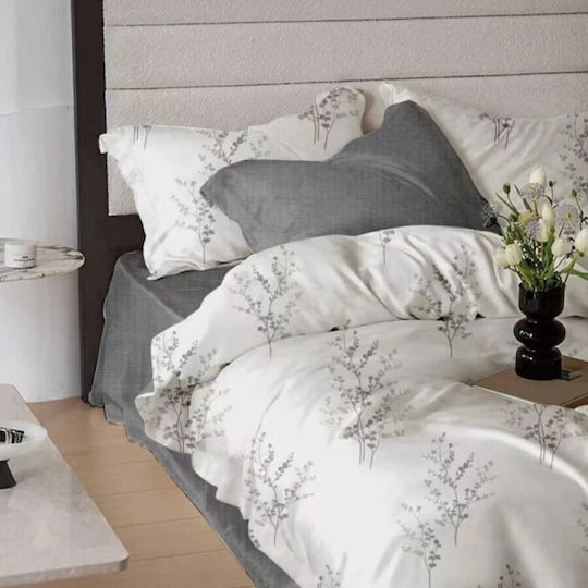 Pucioasa Set Huse Pentru Pilote 200x230cm Dublă Cu 4 Fețe De Pernă & 1 Cearșaf Ramuri