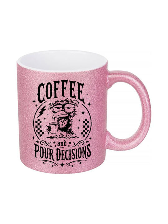 Digital Place Glitter Pink Coffee And Pour Deci...