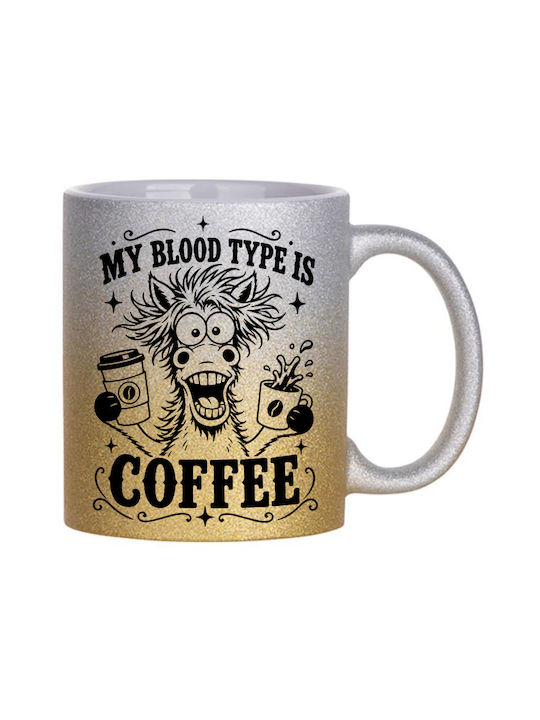 Digital Place Glitter Gold Silver My Blood Type...