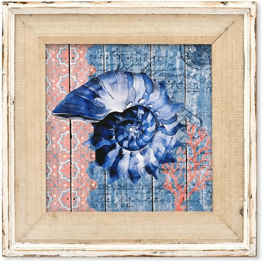 Πίνακας Καμβά “vintage Κοχύλι” 40x40x2