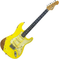 Vintage V6pu0019 Proshop Unique Chitară Electrică Distressed Canary Yellow Chitară Electrică Vintage V6pu0019 Proshop Unique Chitară Electrică Distressed Canary Yellow Chitară Electrică