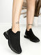 Damentaschen Flatforms Sneakers Schwarze BK198 Black Omoda
