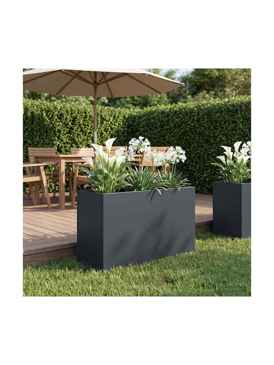 vidaXL Garden Metallic Flower Pot Anthracite 80...