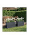 vidaXL Garden Set 2 Metallic Flower Pots Anthracite