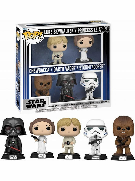 Funko Поп! Филми: Star Wars - Люк, Лея Органа, Чубака, Дарт Вейдър и Штормтрупър 5 бр