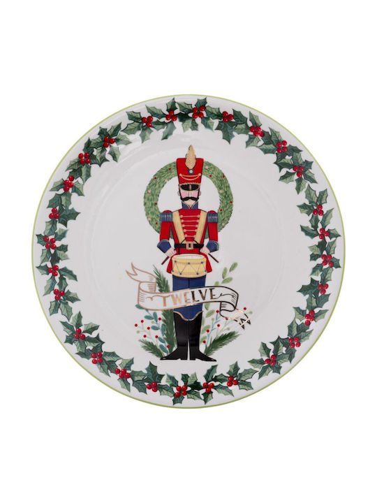 Iliadis Platou Decorativ Ceramic Alb 20x20x2cm