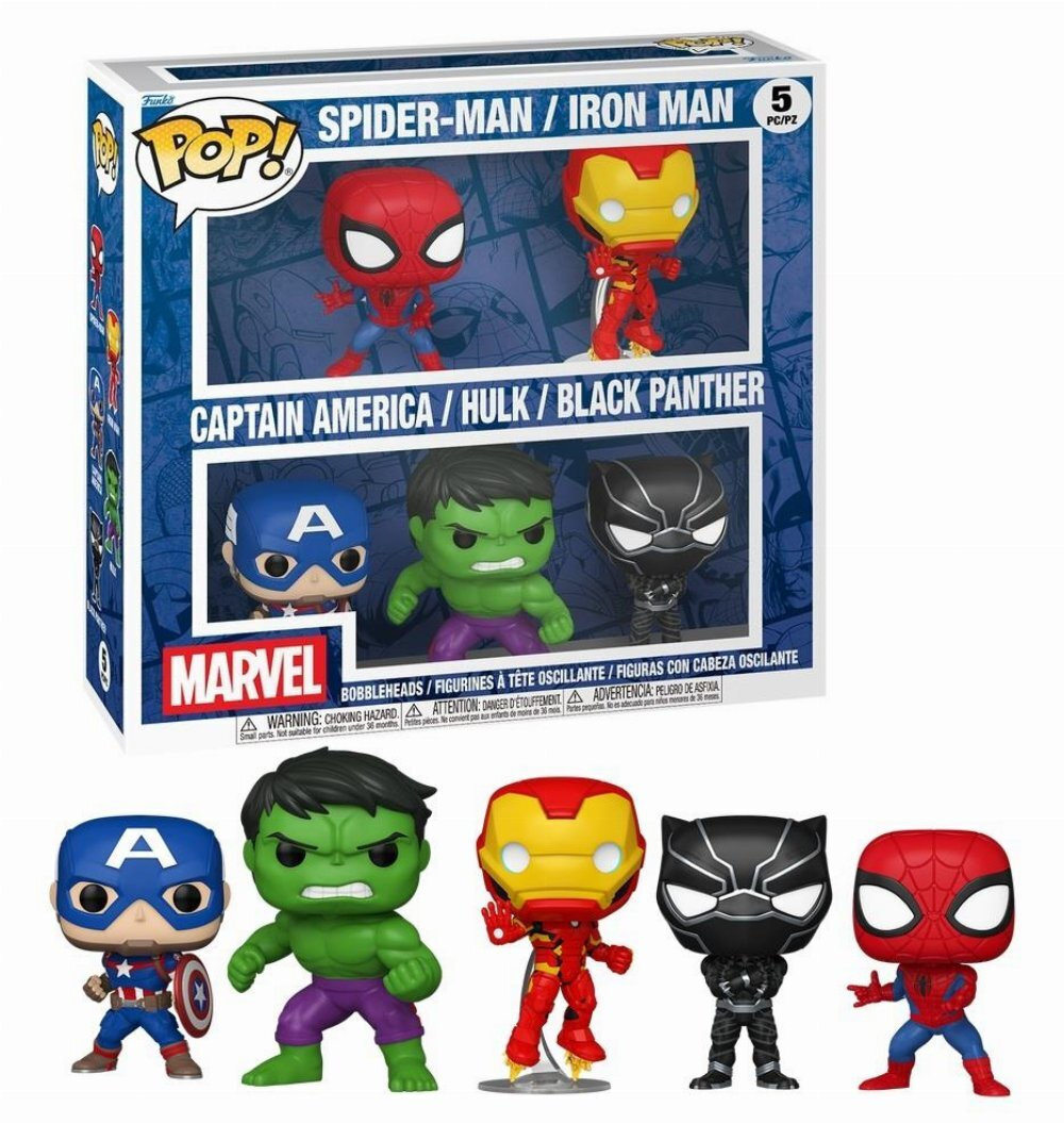 Funko Pop! Marvel: Marvel - Spider-Man, Iron Man, Captain America