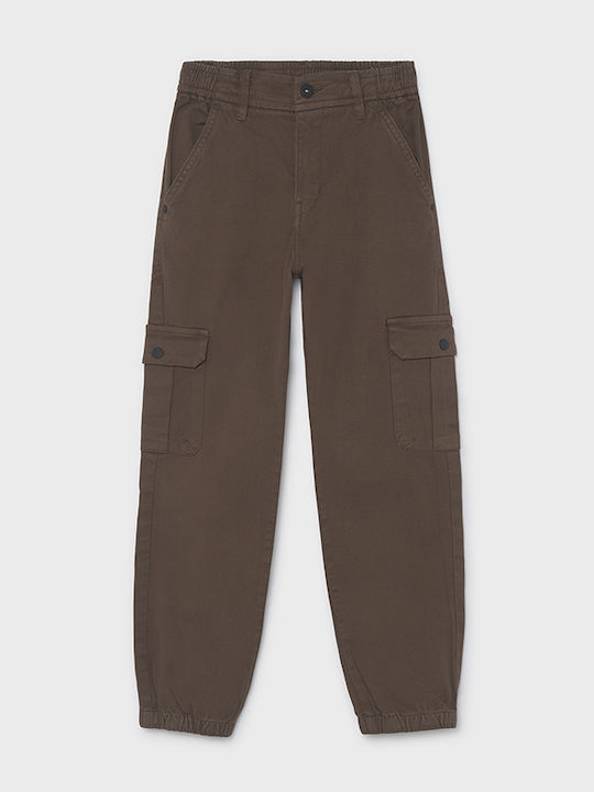 Mayoral Kids Cargo Trousers Brown