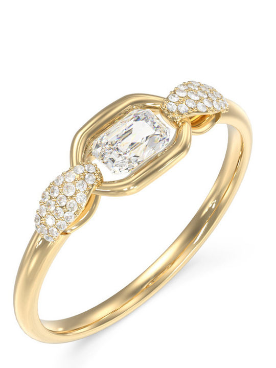 Guess Women's Ring with Stones from Gold Plated Steel