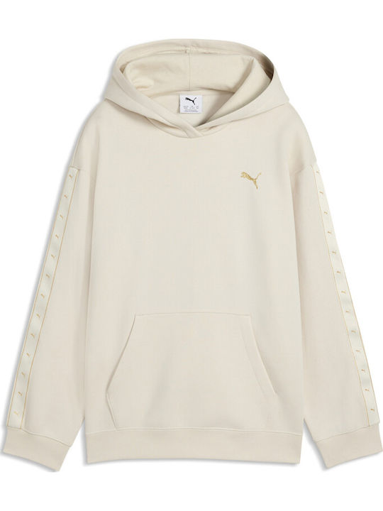 PUMA Hanorac pentru copii cu glugă ecru Hoodie Fl