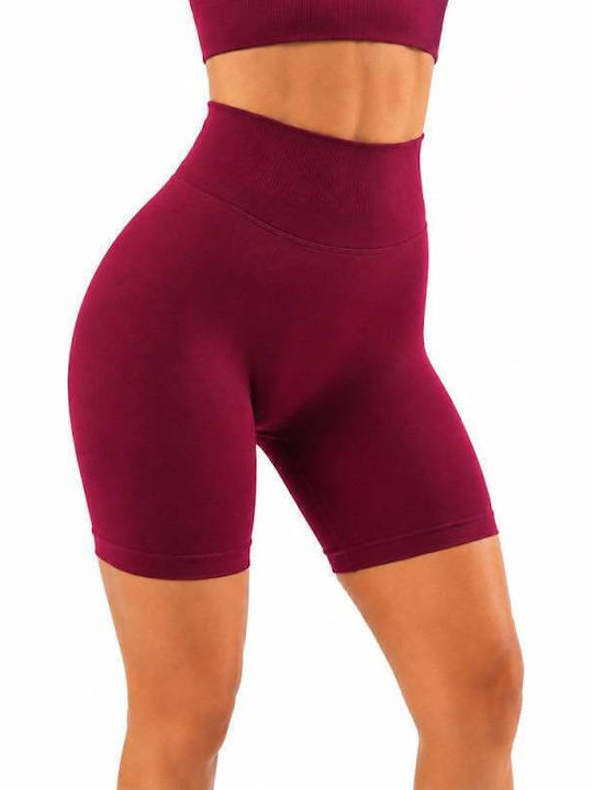 Training Women's Leggings High Waist & Push Up Burgundy Maroon