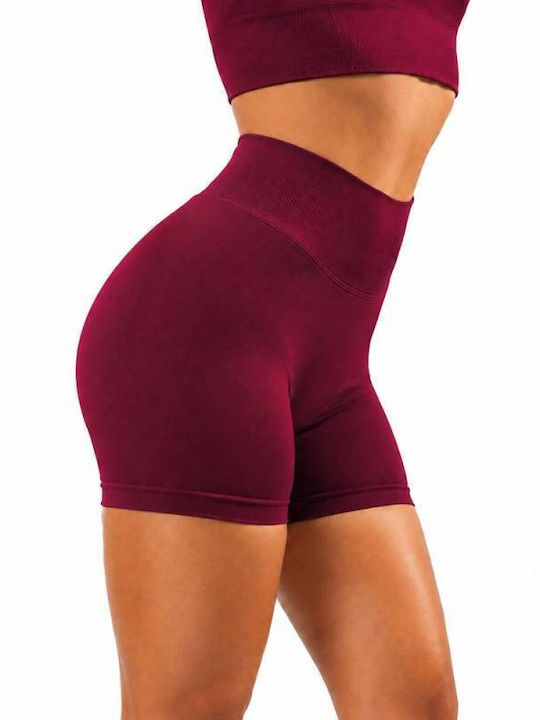 Training Women's Leggings High Waist & Push Up Burgundy Maroon