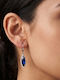Grekas Silver Dangle Earrings with Blue Stones