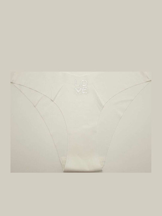 Dyana Hohe Taille Damen-Slip Nahtlos Weiß