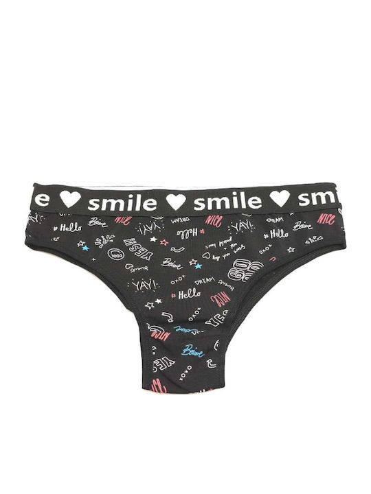 Power Flower Women's Brief Black Slip
