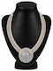 Liva Fashion Geometrisches Halskette KN00052 Silber-Gold