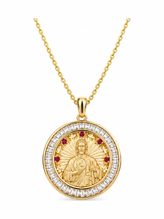 Ulysses Silver Pendant "Saint John The Baptist" Silver 925 14k Gold Plating Zircon Chain Gold Plated Silver 925