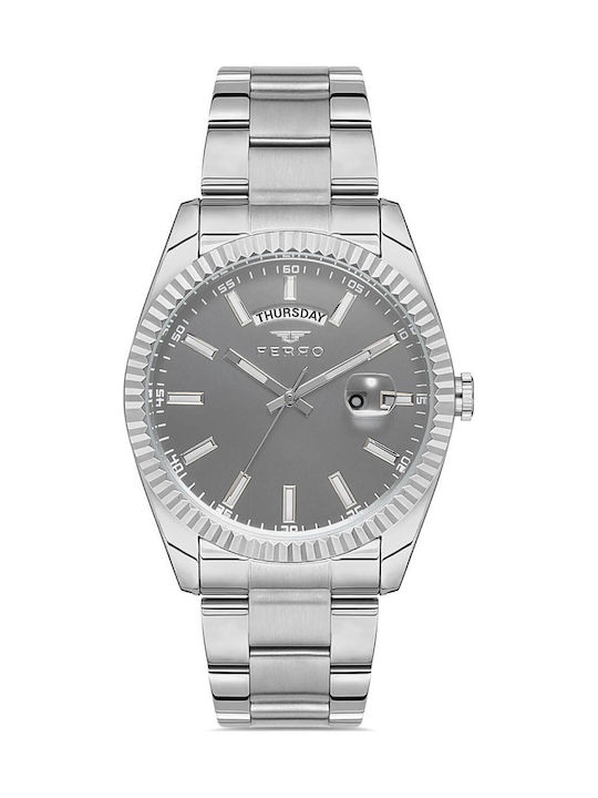 Ferro Herren Uhr Batterie Grau