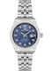 Herrenuhr Batterie mit Blauem Metall-Armband