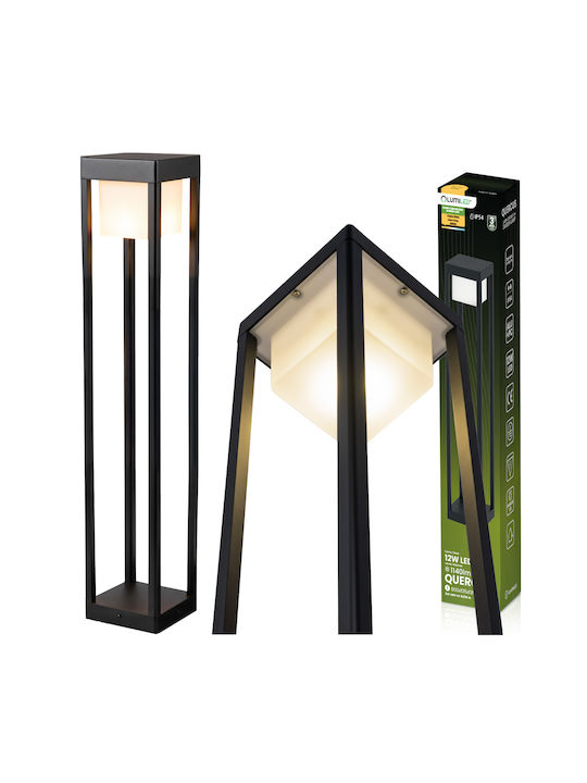Lampa De Grădină Pentru Exterior Stâlp Led 12w 3000k 80cm Negru Quercus Lumiled