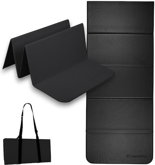 inSPORTline Foldable Pilates Exercise Mat Grey with Carry Strap (145x61x1cm)